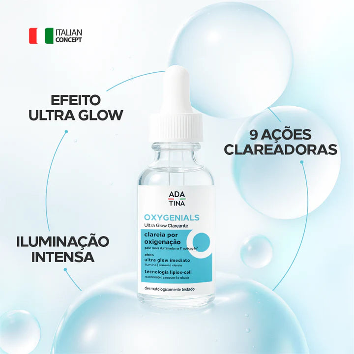Sérum Oxygenials Ultra Glow com 9 ações clareadoras para peles com manchas