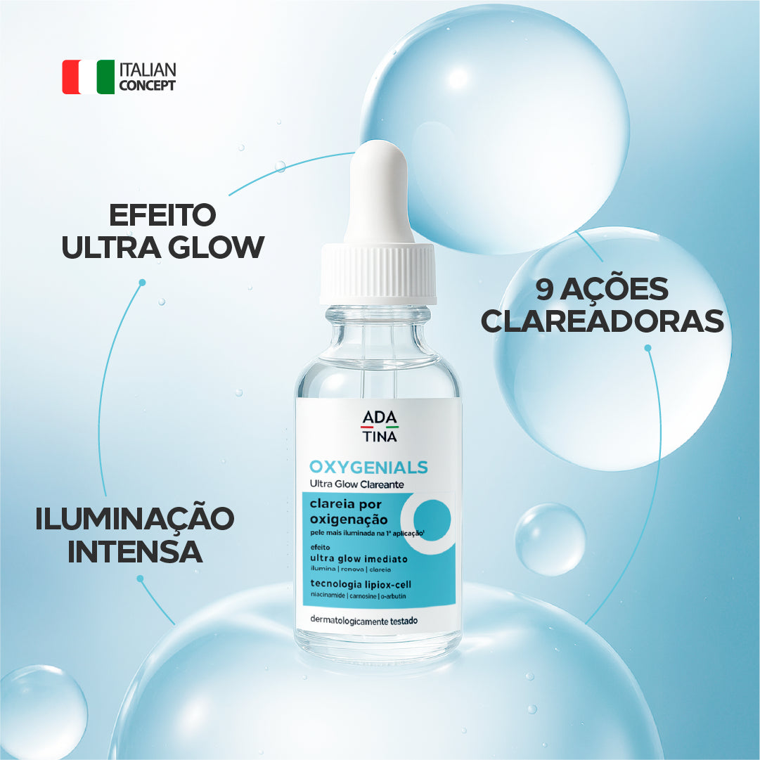 1º Sérum Clareador com Oxigênio Ativo e 9 Ações Clareadoras – Oxygenials Ultra Glow Clareante 30ml