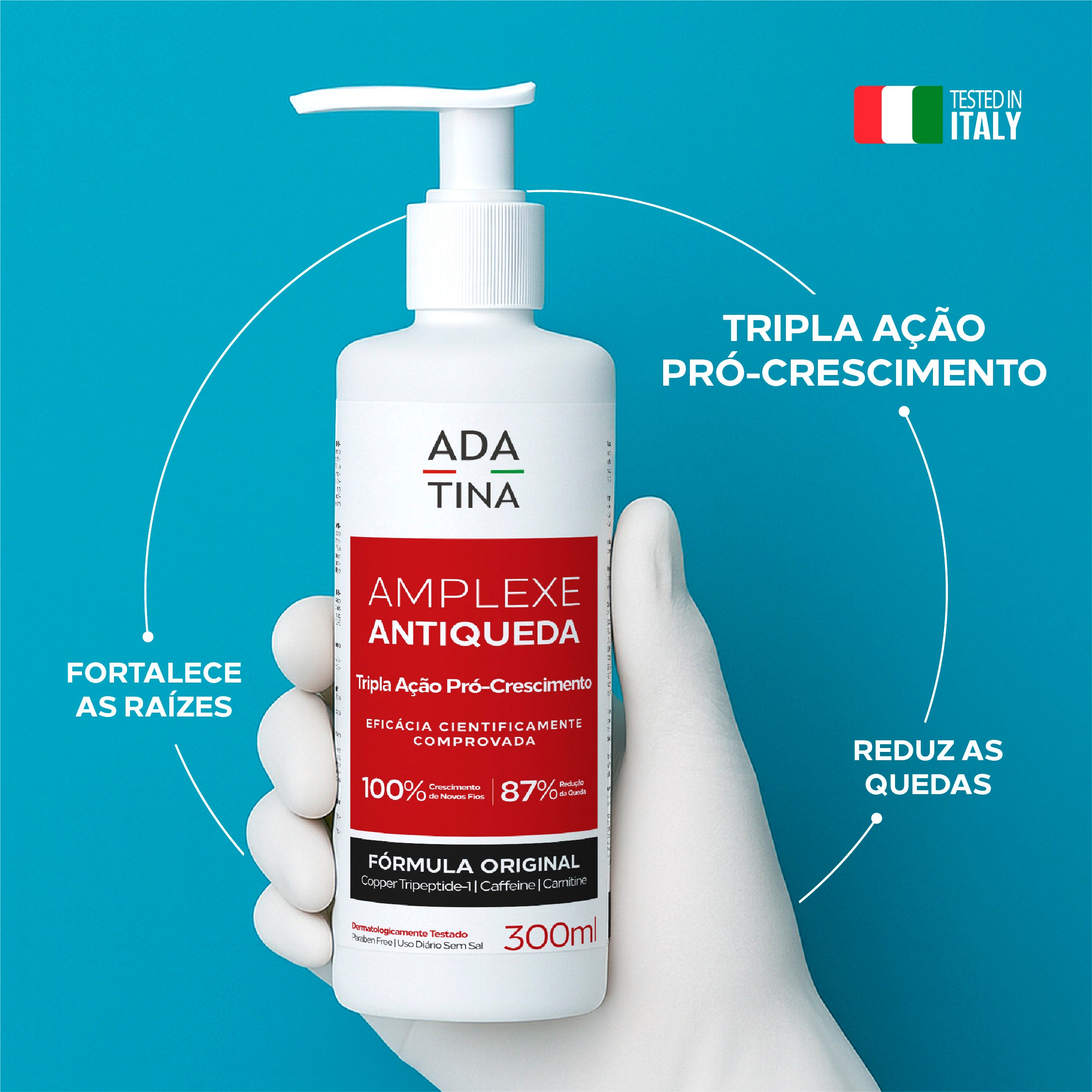 Shampoo Profissional para Queda de Cabelo – Amplexe Antiqueda Tripla Ação Pró-Crescimento 300ml